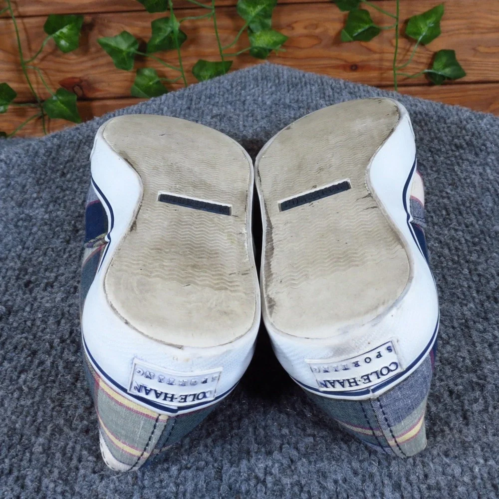 Cole Haan‎ Sporting Women Casual Sneaker 6.5 Daily Wear Blue Plaid Fabric
